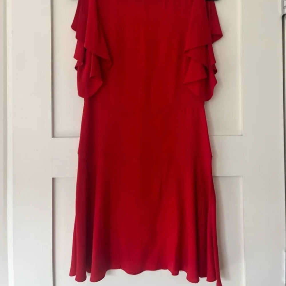 Valentino Scarlet Mini Dress with Ruffles